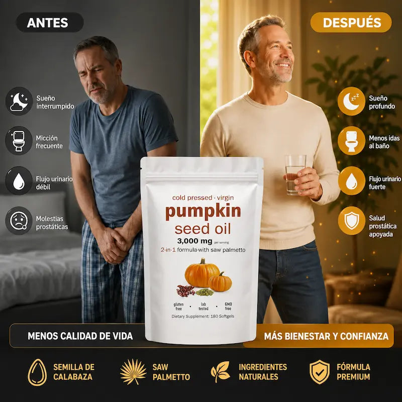 Suplemento Semillas de Calabaza 300 | Apoya Tu Bienestar Urinario y Masculino de Forma Natural