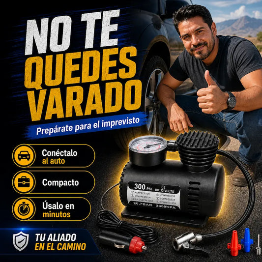 Mini Compresor de Aire Portátil 12V: no te quedes varado por una llanta baja